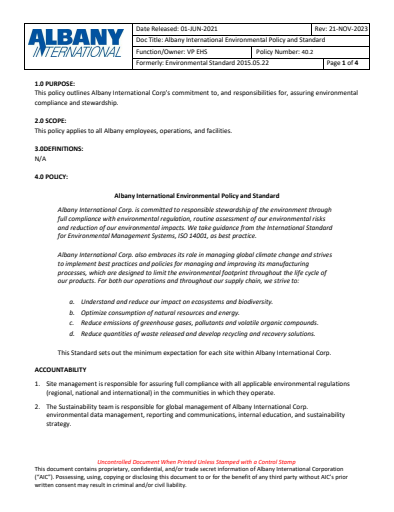Environmental Policy and Standard Thumbnail Image