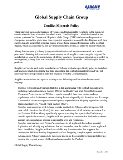 Conflict Minerals Policy Thumbnail Image